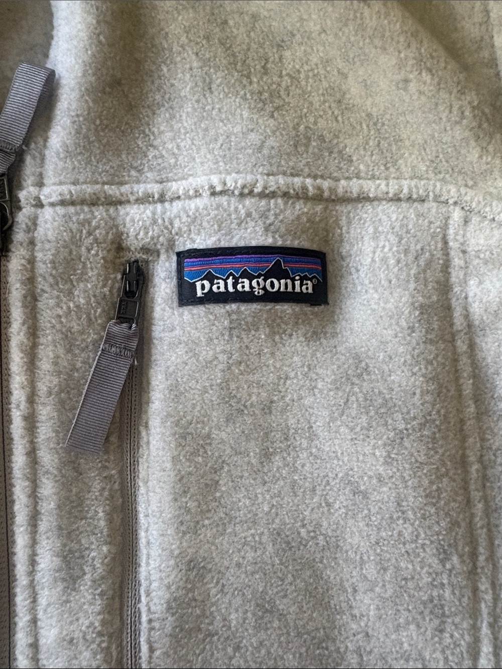 Patagonia Classic Gorpcore Synchilla Full Zip Fleece Vest Oatmeal Size S - Picture 7 of 10